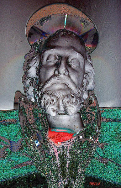 tete de Christ aureolee, composition